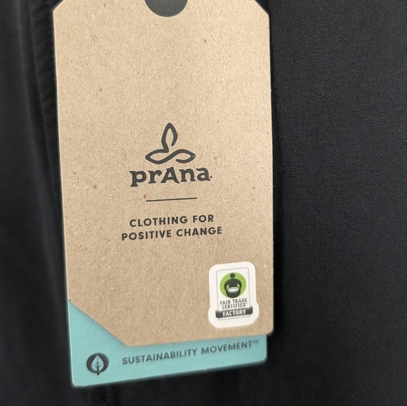 PrAna Ice Flow Hybrid Pant Black Mens Slim Elastic Waist Wicking Hybrid UPF 50 - Picture 7 of 15